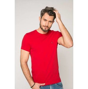 Tommy Hilfiger pánské červené tričko Stretch - S (611)